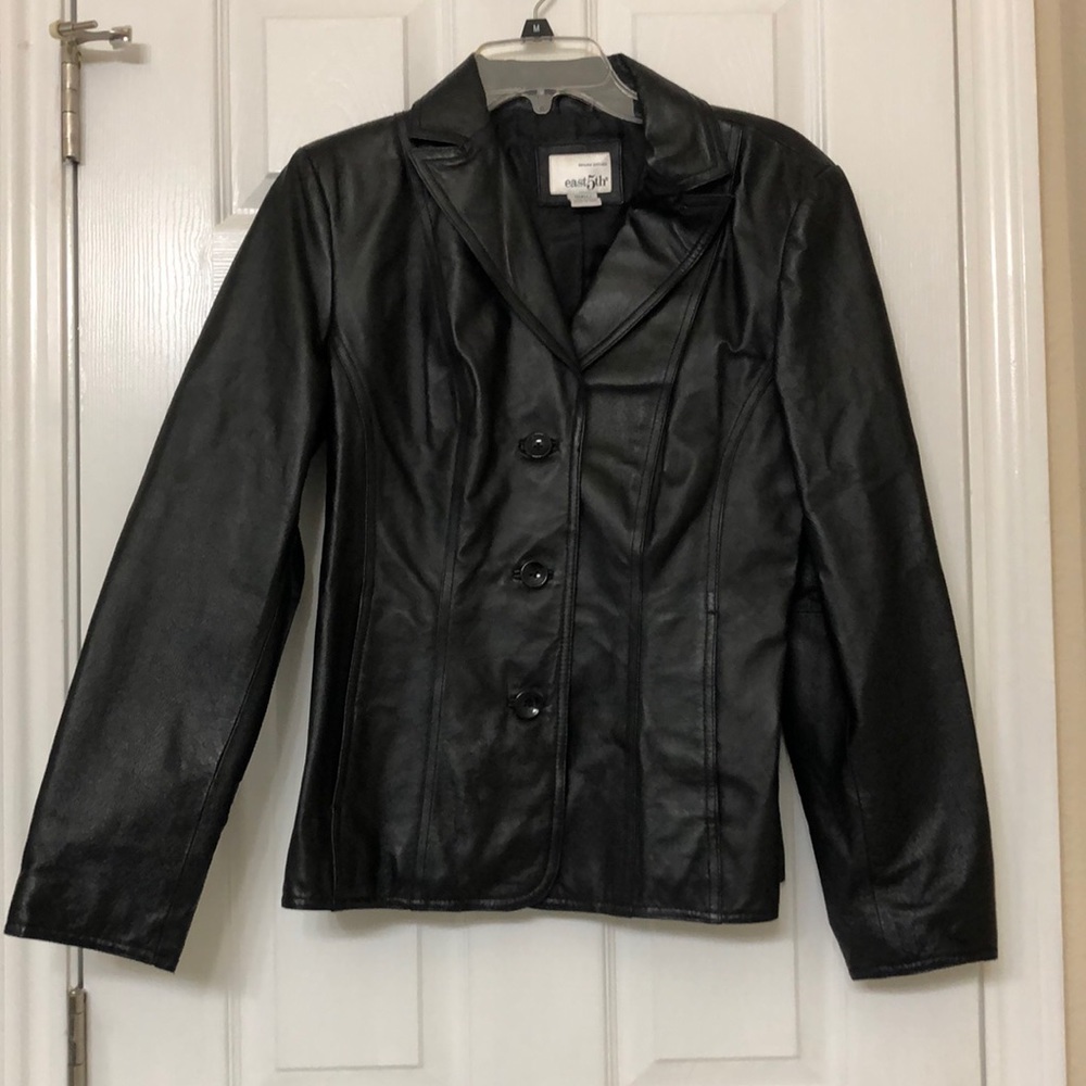 East 5th black leather jacket